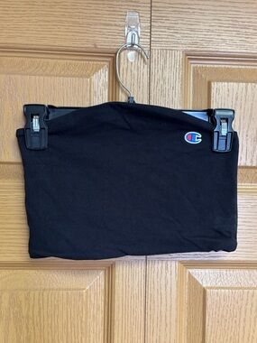 Champion Black Tube Top with Embroidered Logo